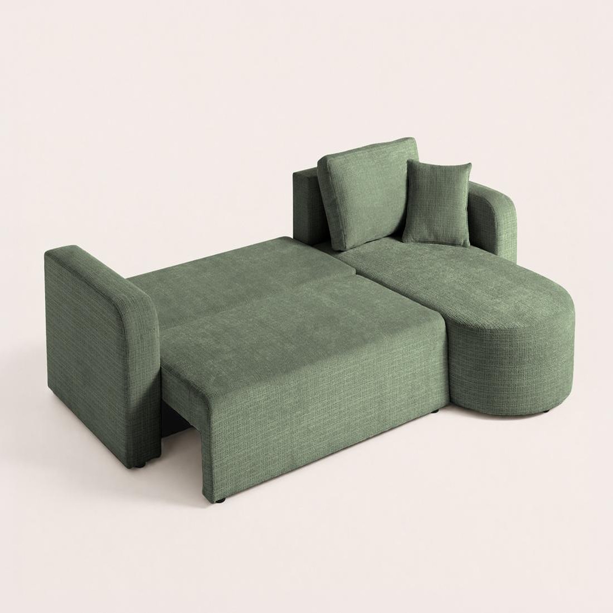 Voir la diapositive 6 : BEST MOBILIER Miro - canapé d'angle réversible - 4 places - convertible avec coffre - en velours texturé