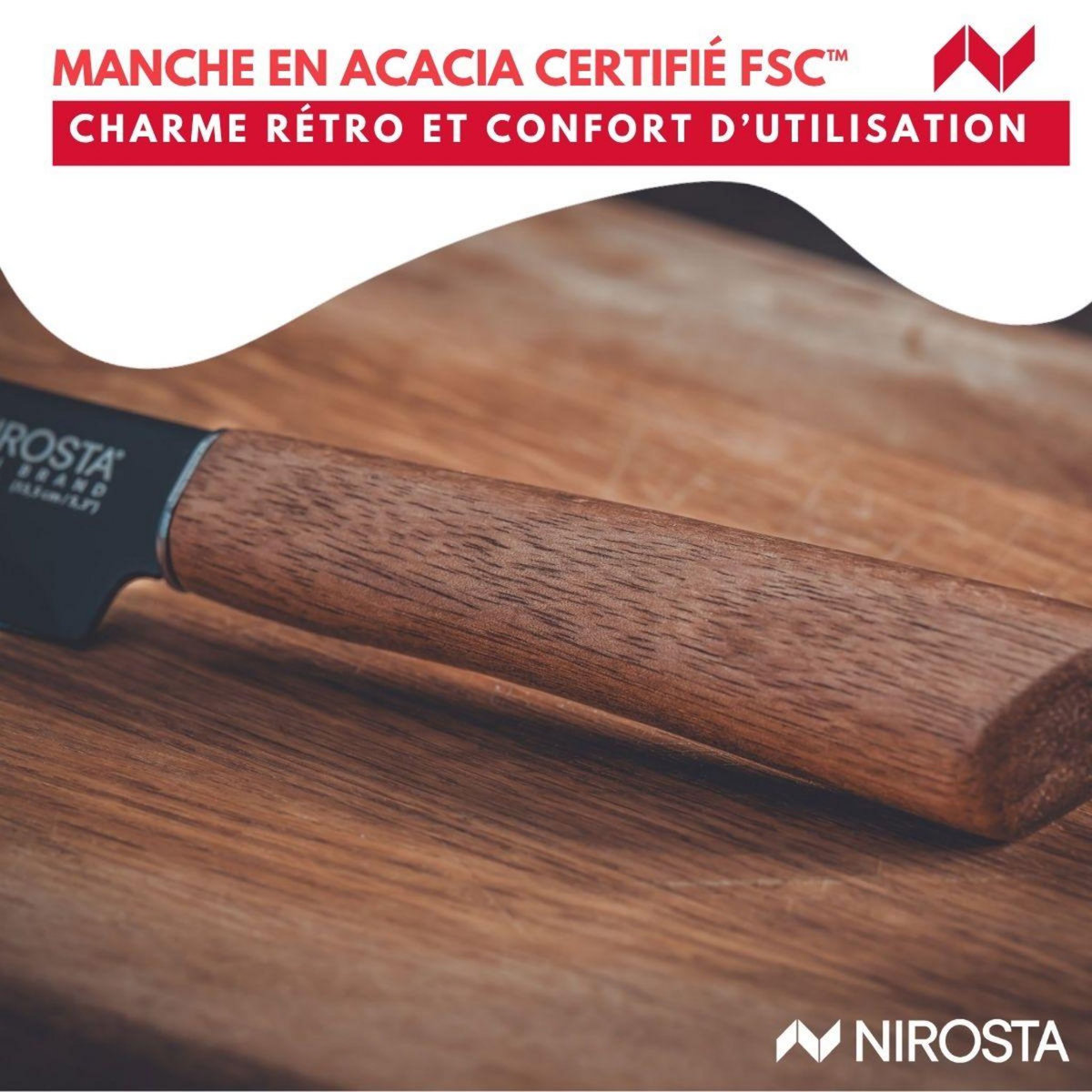 NIROSTA Couteau d'office universel 24 cm Nirosta Flow