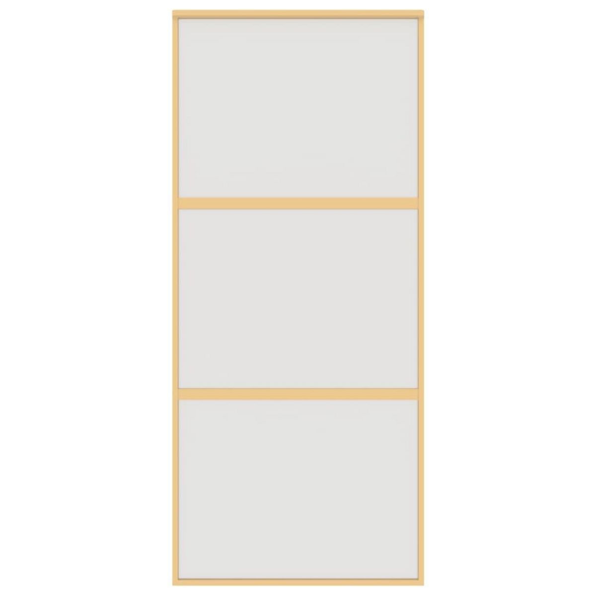 VIDAXL Porte coulissante dore 90x205 cm verre ESG depoli et aluminium