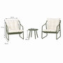 Voir la diapositive 3 : CONCEPT USINE Ensemble de jardin 2 fauteuils vert kaki avec table basse ATRANI