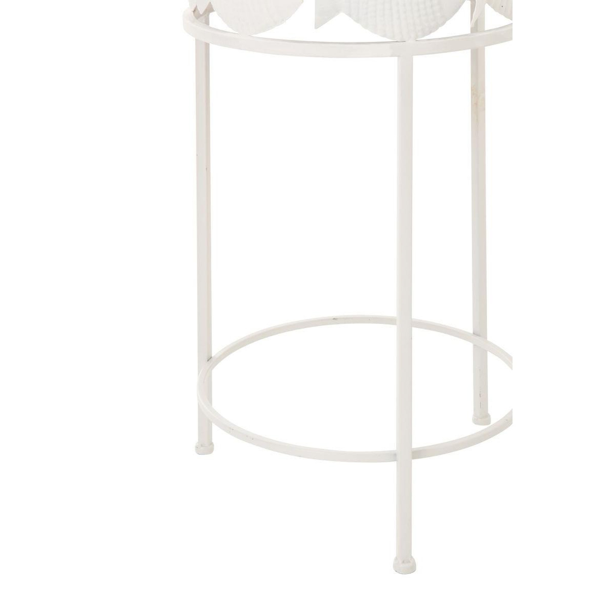 Voir la diapositive 4 : J-LINE Lot de 2 tables d'appoint  poisson  59cm blanc