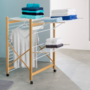 Voir la diapositive 3 : ID MARKET Séchoir à linge pliable DELUXE capacité 27M blanc et effet bois