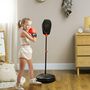 Voir la diapositive 2 : HOMCOM Punching ball enfant - sac de frappe enfant - hauteur réglable - base lestage, 2 gants inclus - rouge noir
