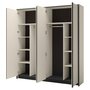 Voir la diapositive 2 : BEST MOBILIER Kimi - armoire - 4 portes - led et miroirs inclus - 251x215 cm