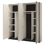 Voir la diapositive 2 : BEST MOBILIER Kimi - armoire - 4 portes - led et miroirs inclus - 251x215 cm