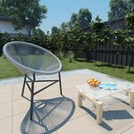 VIDAXL Chaise de jardin sous forme de lune Resine tressee Gris