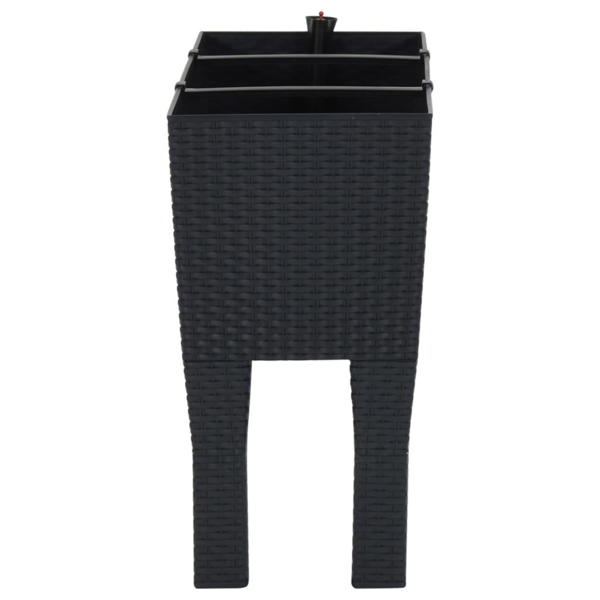 Voir la diapositive 4 : VIDAXL Lit sureleve de jardin anthracite 60x25x46 cm pp rotin