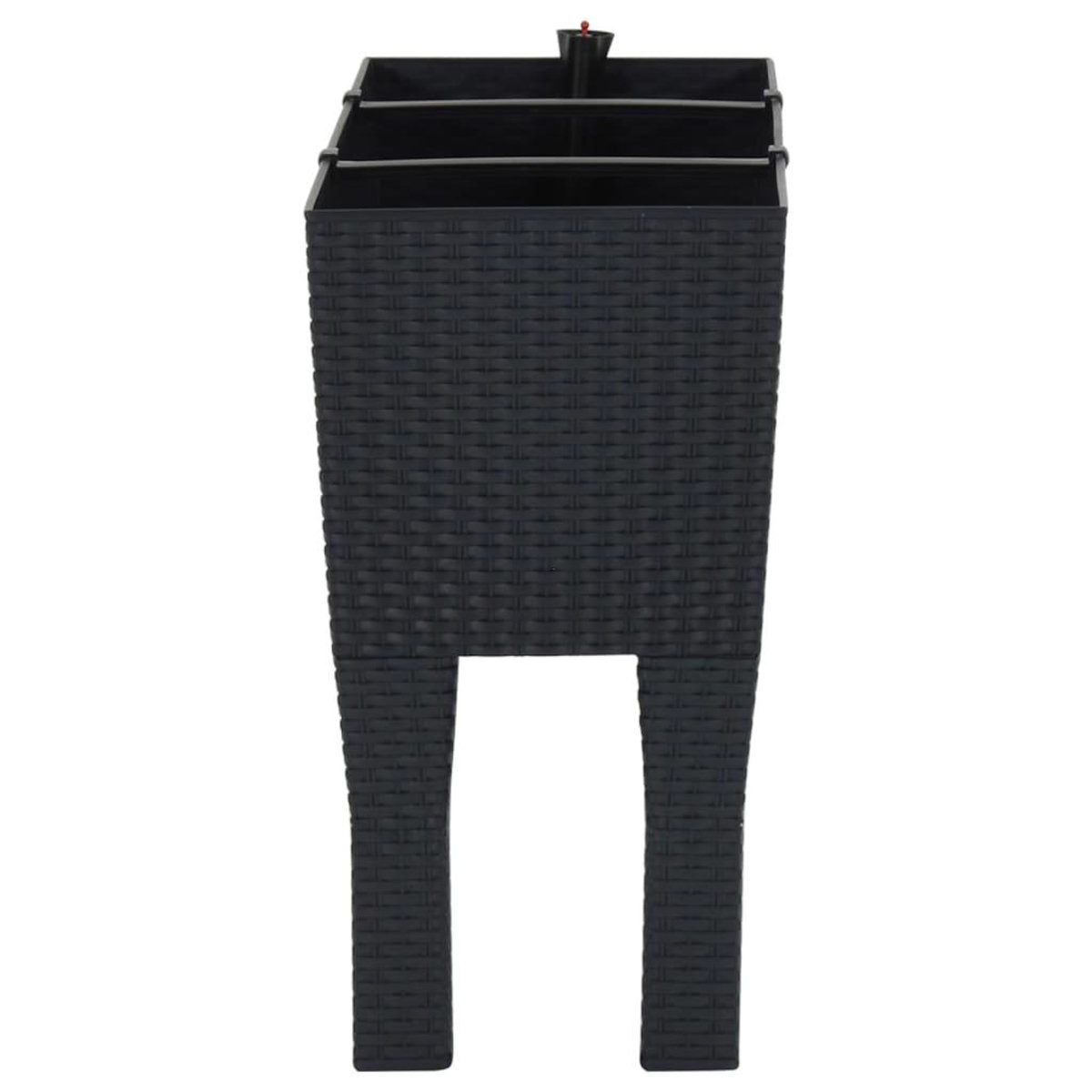 VIDAXL Lit sureleve de jardin Anthracite 60x25x46 cm PP Rotin