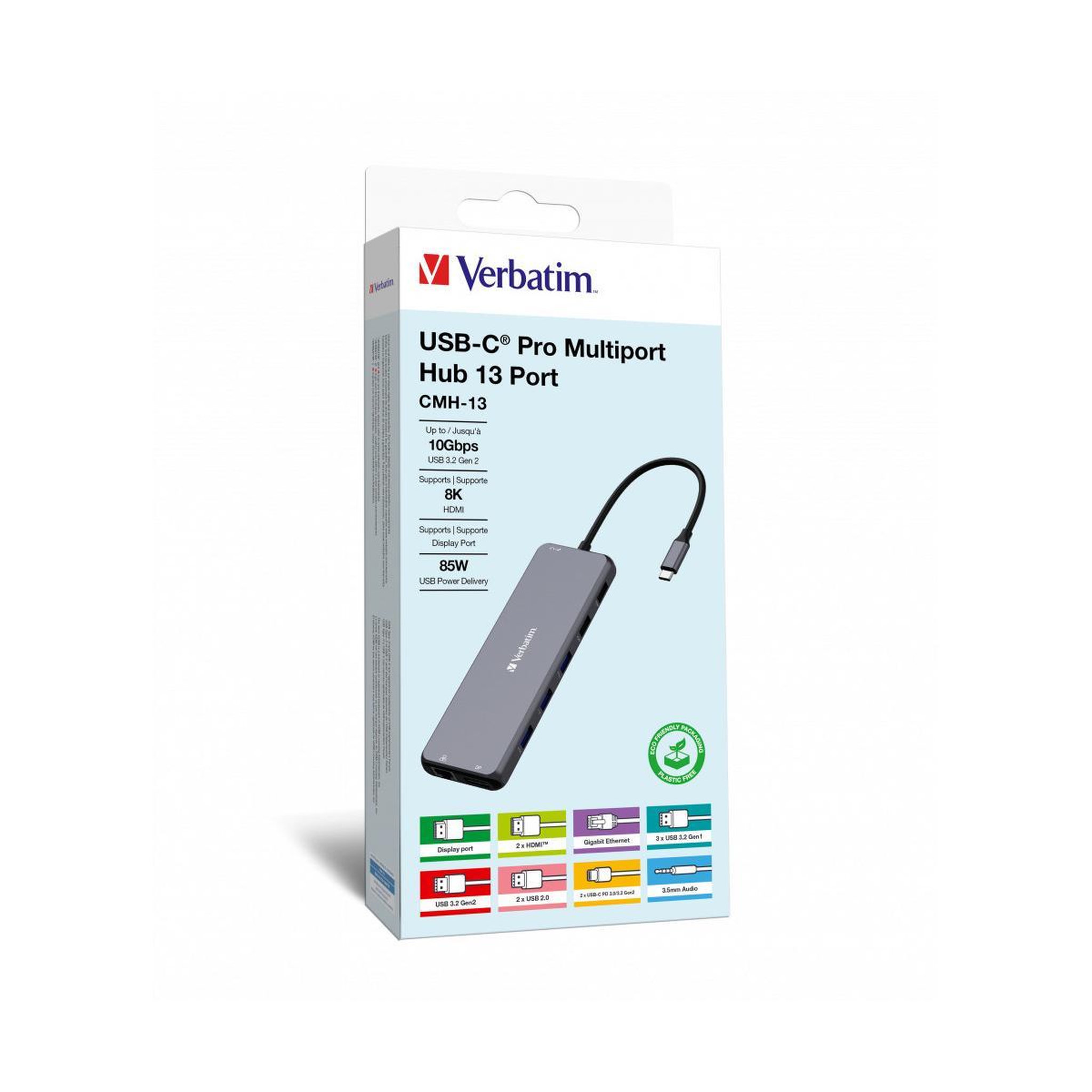 Verbatim Verbatim CMH-13 USB Type-C 10000 Mbit/s Argent