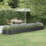 VIDAXL Lit sureleve de jardin Acier enduit de poudre Anthracite