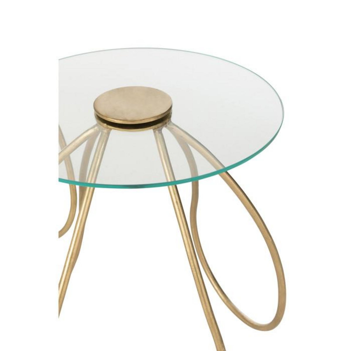 Paris Prix Lot de 2 Tables d'Appoint en Verre  Médusa  54cm Or