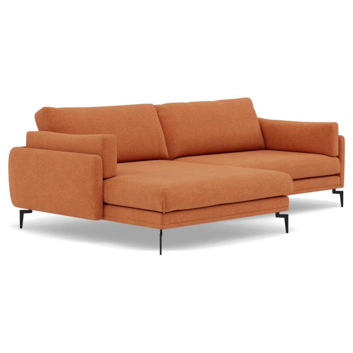 LISA DESIGN Carlos - canapé d'angle gauche 4 places ultra moelleux en tissu texturé