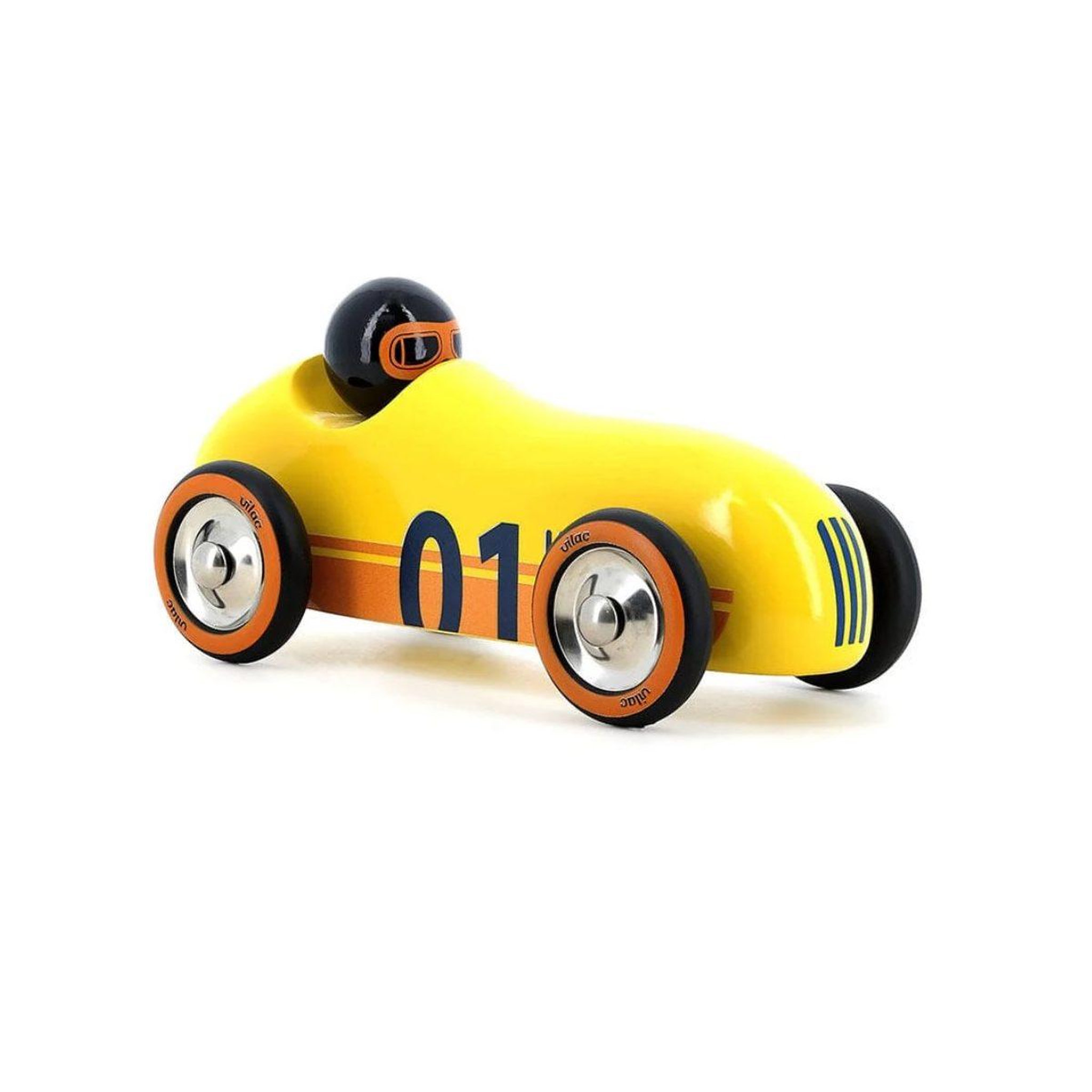 Vilac Voiture en bois old sport compet - jaune