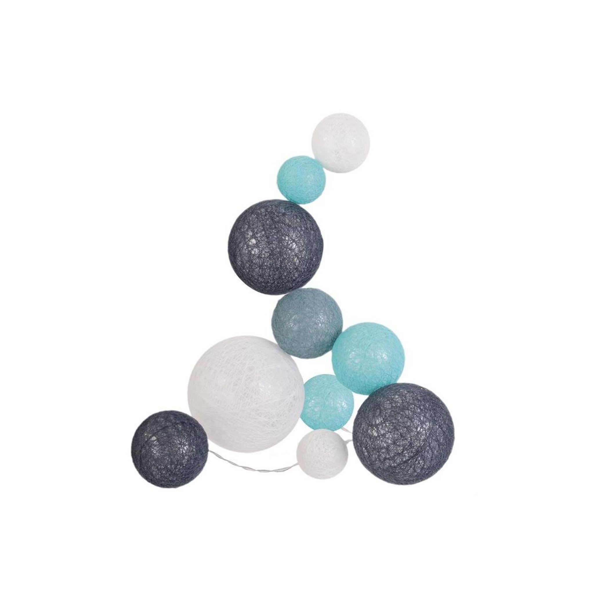 The Home Deco Factory Guirlande boules 10 led  multi taille  192cm bleu