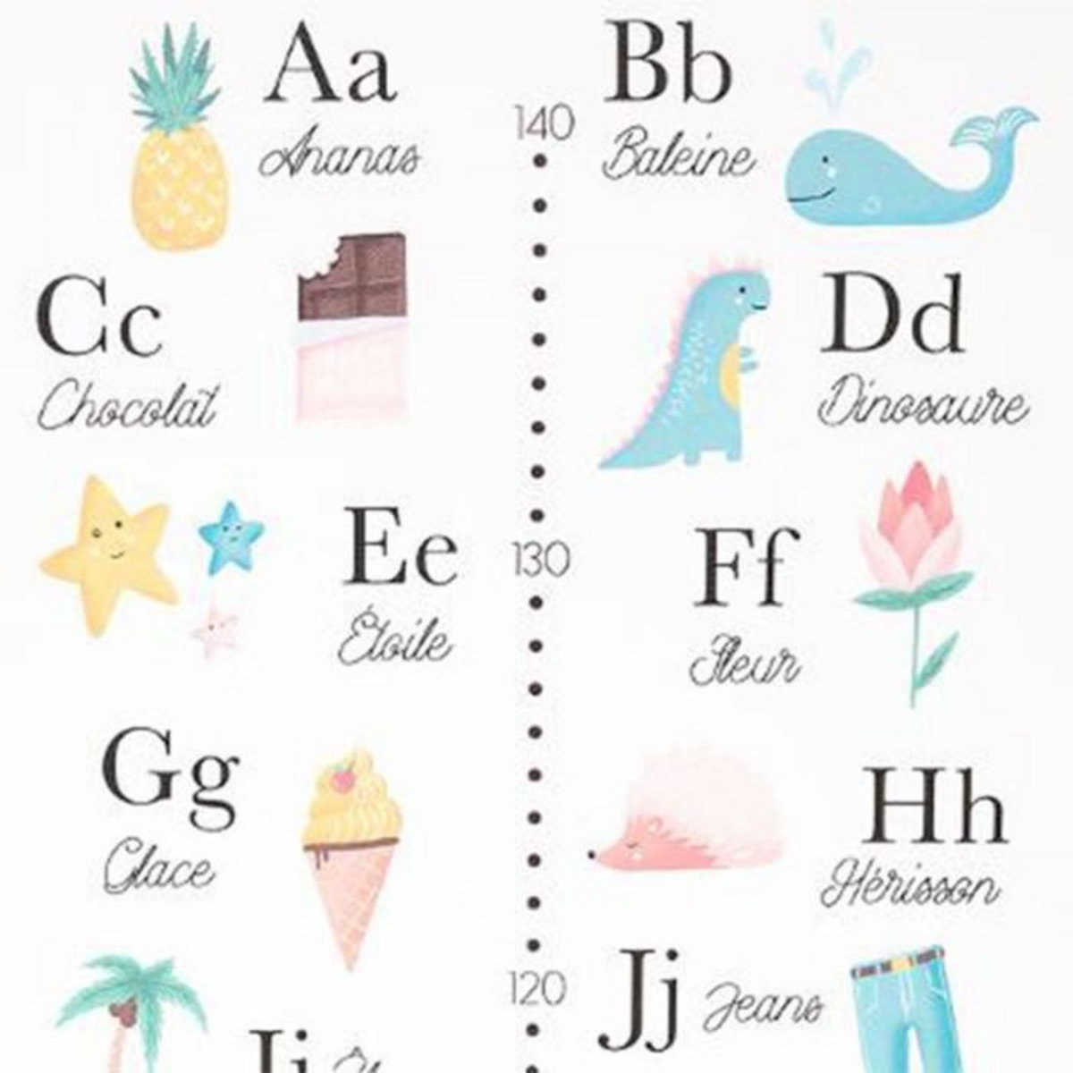 Atmosphera Kids Toise Enfant  Alphabet Les Règles  78cm Multicolore