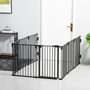 Voir la diapositive 4 : PAWHUT Barrière de sécurité - parc enclos chien modulable pliable - porte verrouillable - 8 panneaux acier et PP - dim. 482,5L max. x 76H cm noir