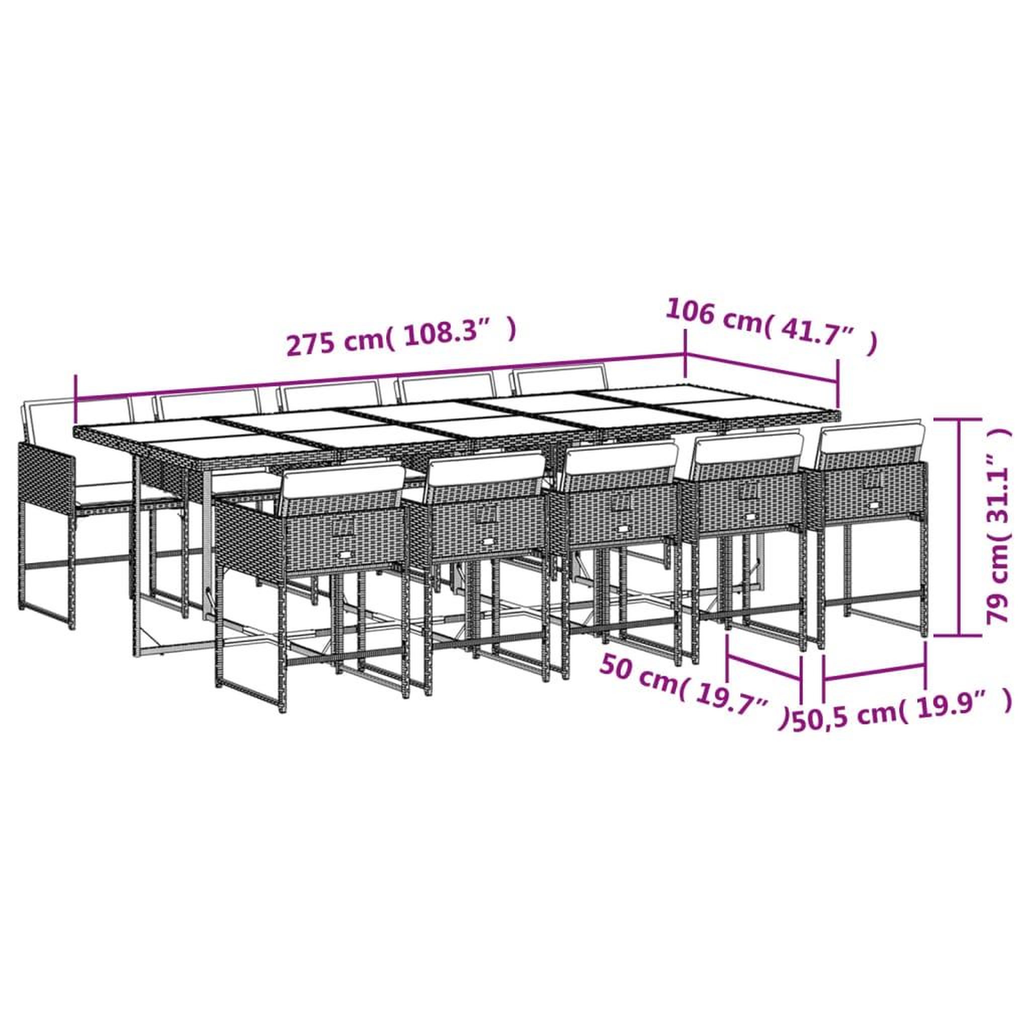Voir la diapositive 6 : VIDAXL Ensemble a manger de jardin 11 pcs coussins noir resine tressee