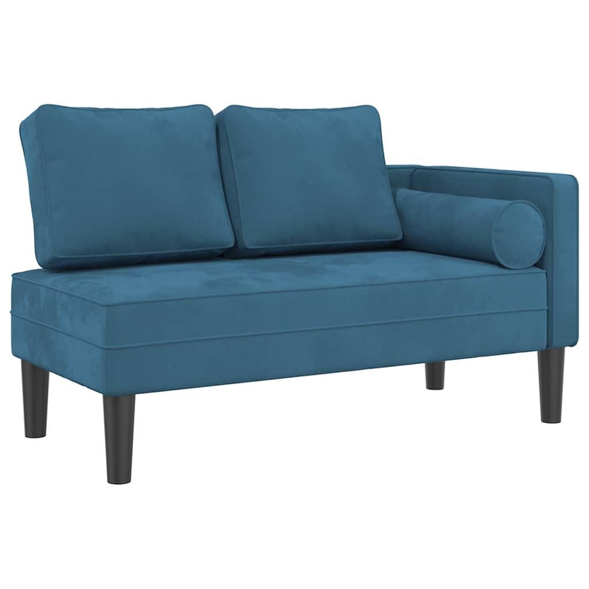 Voir la diapositive 2 : VIDAXL Chaise longue avec coussins bleu velours