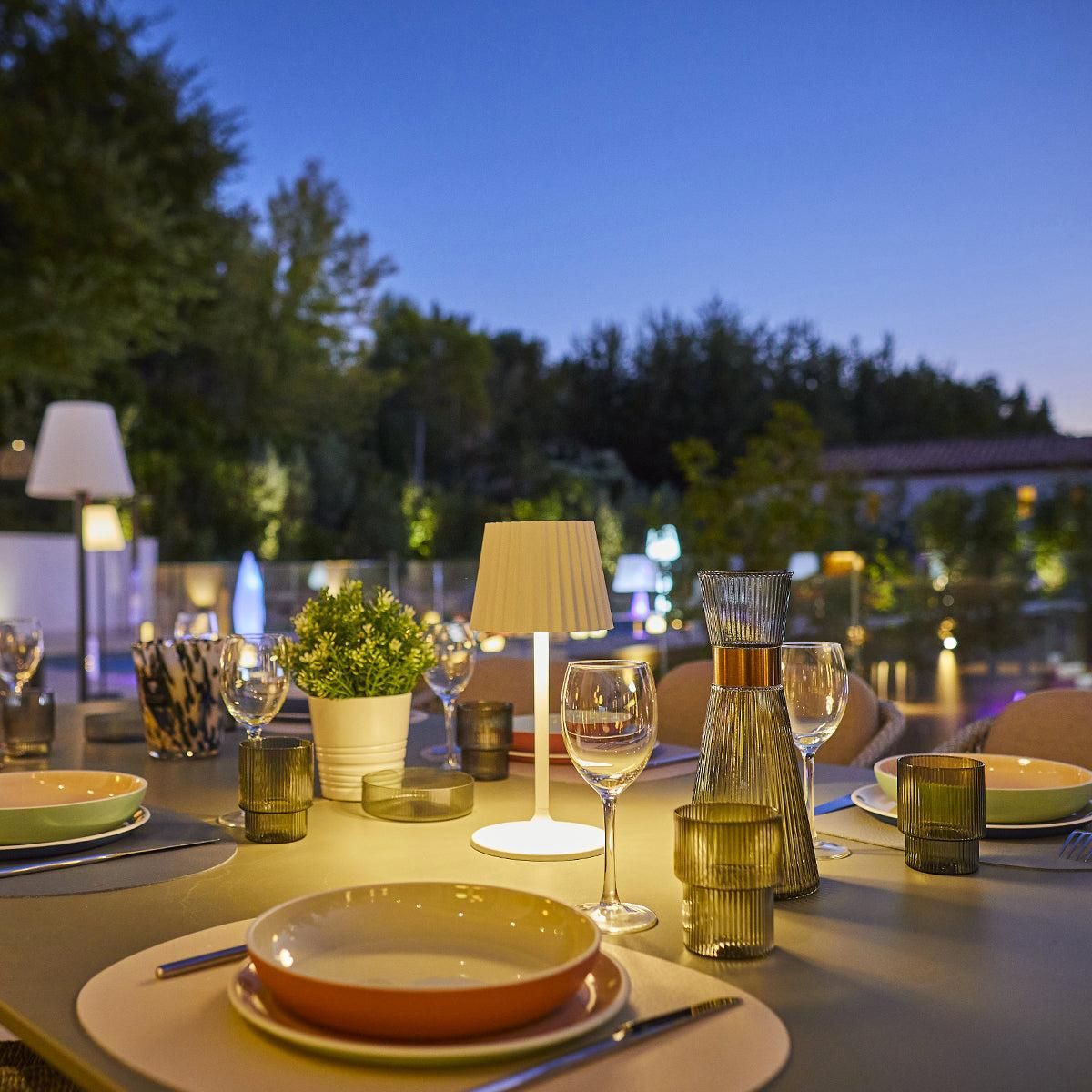 Lumisky Lampe de table sans fil LED ABBY Blanc Aluminium H30CM