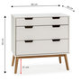 Voir la diapositive 4 : VS VENTA-STOCK Commode Baku 3 tiroirs couleur blanc, 80 cm longueur