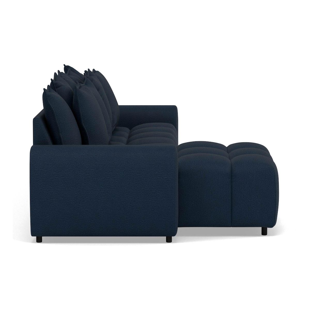 LISA DESIGN Adelaide - canapé d'angle réversible 4 places avec pouf d'appoint en tissu texturé