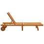 Voir la diapositive 5 : VIDAXL Chaise longue de jardin avec coussin Bois d'acacia solide