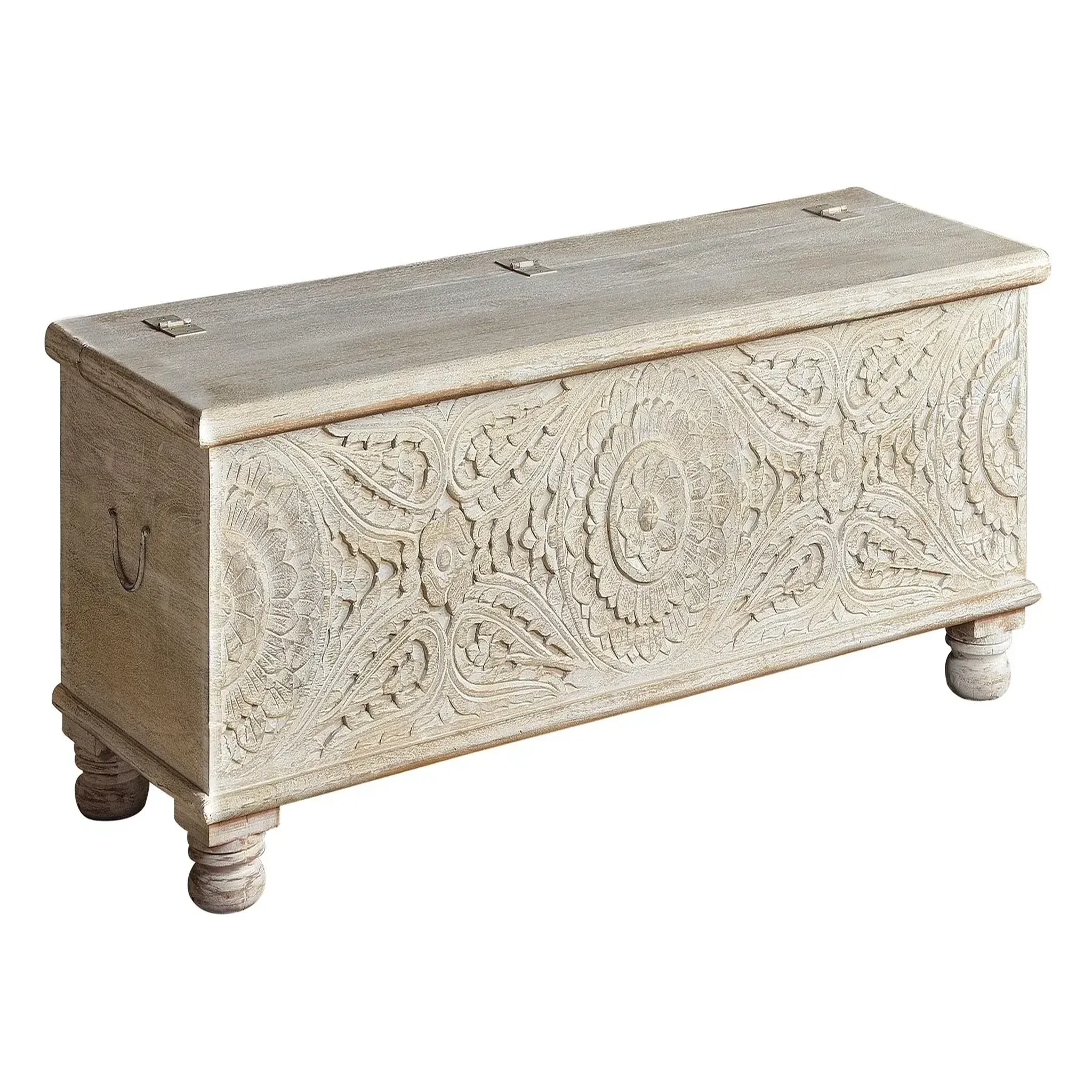 Voir la diapositive 2 : GINER Y COLOMER SL Coffre en bois de manguier massif 150 cm style rustique ethnique