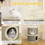 Voir la diapositive 4 : PAWHUT Arbre à chat cylindrique - tour à griffer pour chat - arbre à chat tour - tonneau griffoir - 2 niches + plateforme - sisal corde d'algues beige