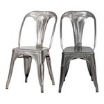 Rendez vous déco Lot de 2 chaises en métal chromé - Indus. Coloris disponibles : Blanc, Marron, Gris