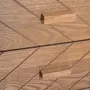 HOMCOM Meuble de rangement chiffonnier design scandinave 40L x 30l x 75H cm 4 tiroirs bois massif pin MDF blanc et hêtre motif graphique