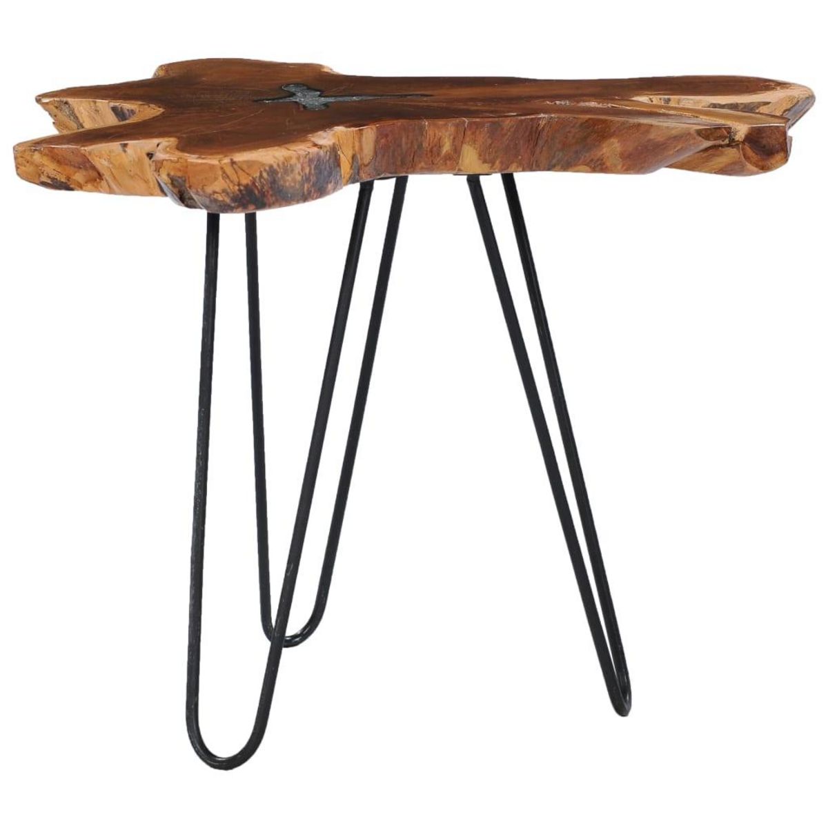 VIDAXL Table basse 70x45 cm Bois de teck massif et polyresine