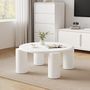 Voir la diapositive 2 : MERAX Table basse ronde blanc - 70x70 cm mdf