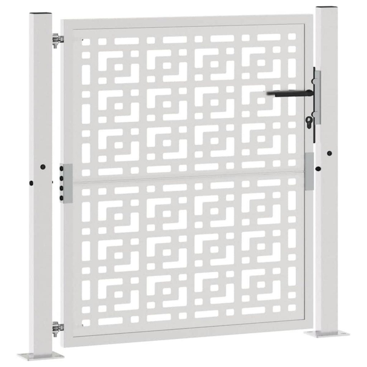VIDAXL Porte de jardin acier resistant aux intemperies design croise