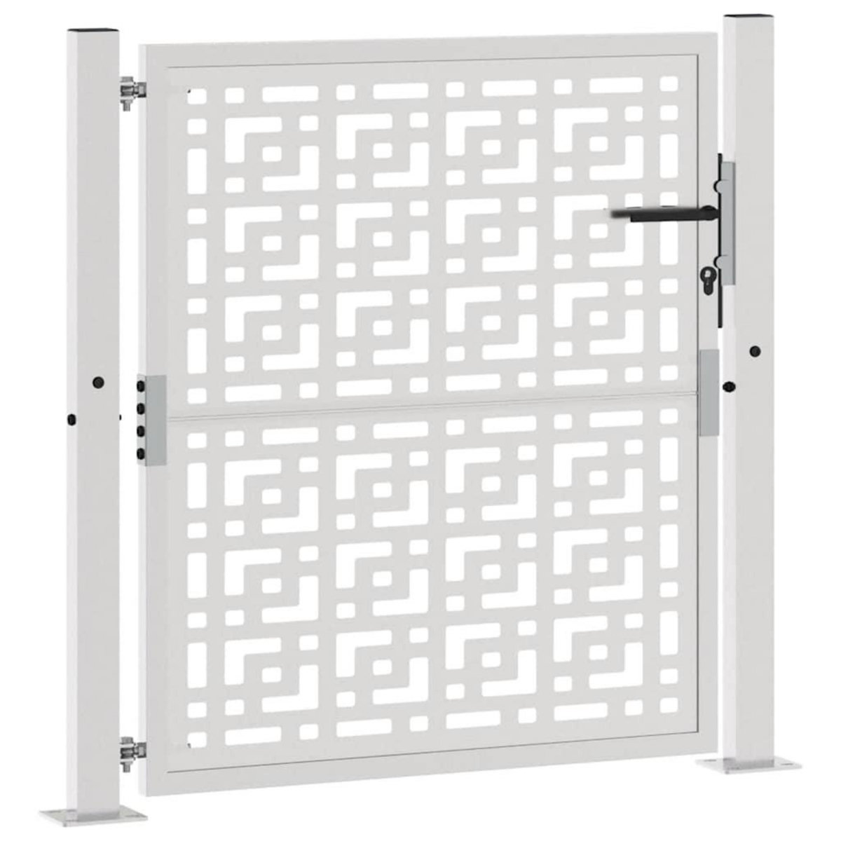 VIDAXL Porte de jardin acier resistant aux intemperies design croise
