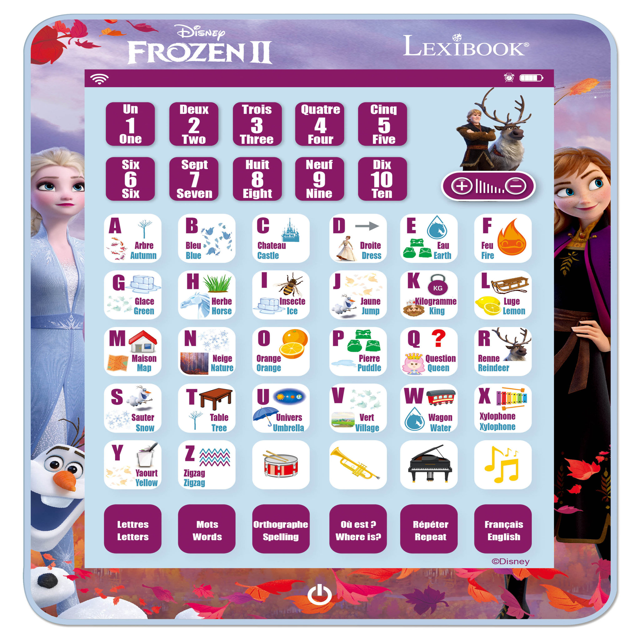 Voir la diapositive 2 : LEXIBOOK Tablette éducative Reine des Neiges EN/FR