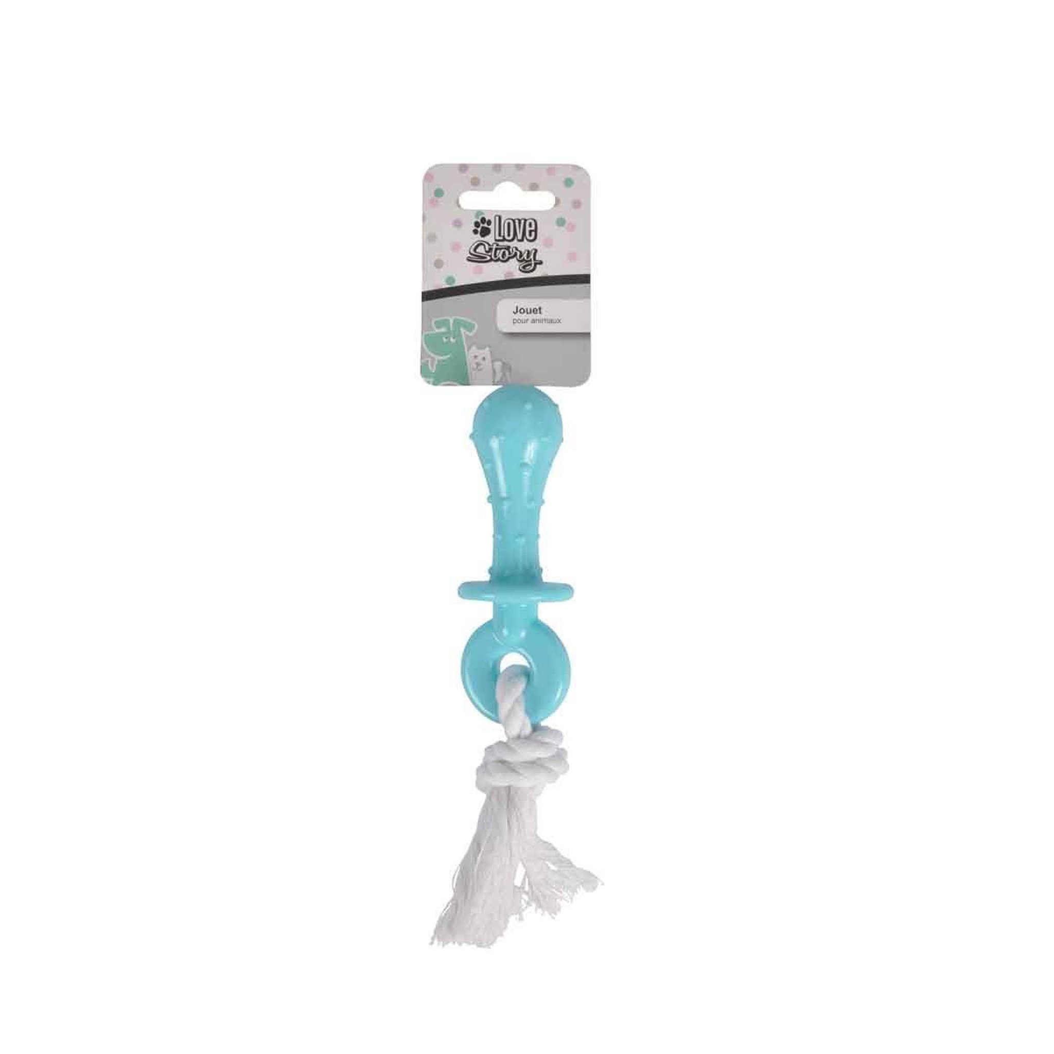 Voir la diapositive 4 : HOMEA Jouet pour chien & chat tétine  puppy  12cm bleu