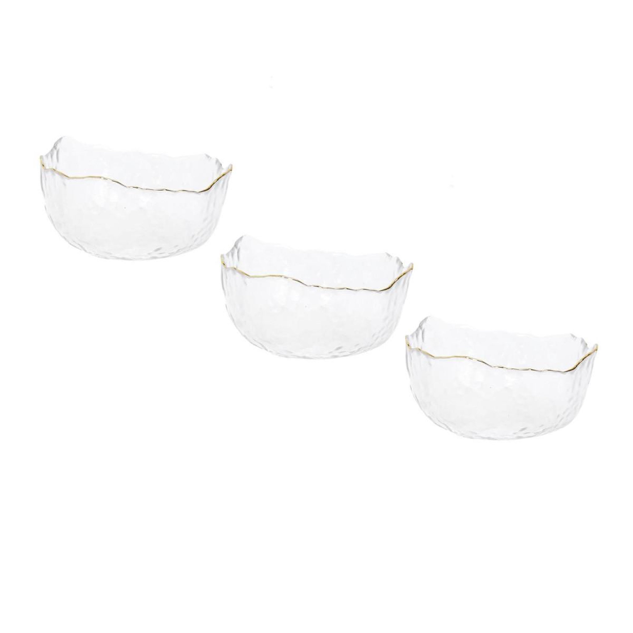 Voir la diapositive 2 : The Home Deco Factory Lot de 3 coupelles en verre  lua  16cm transparent