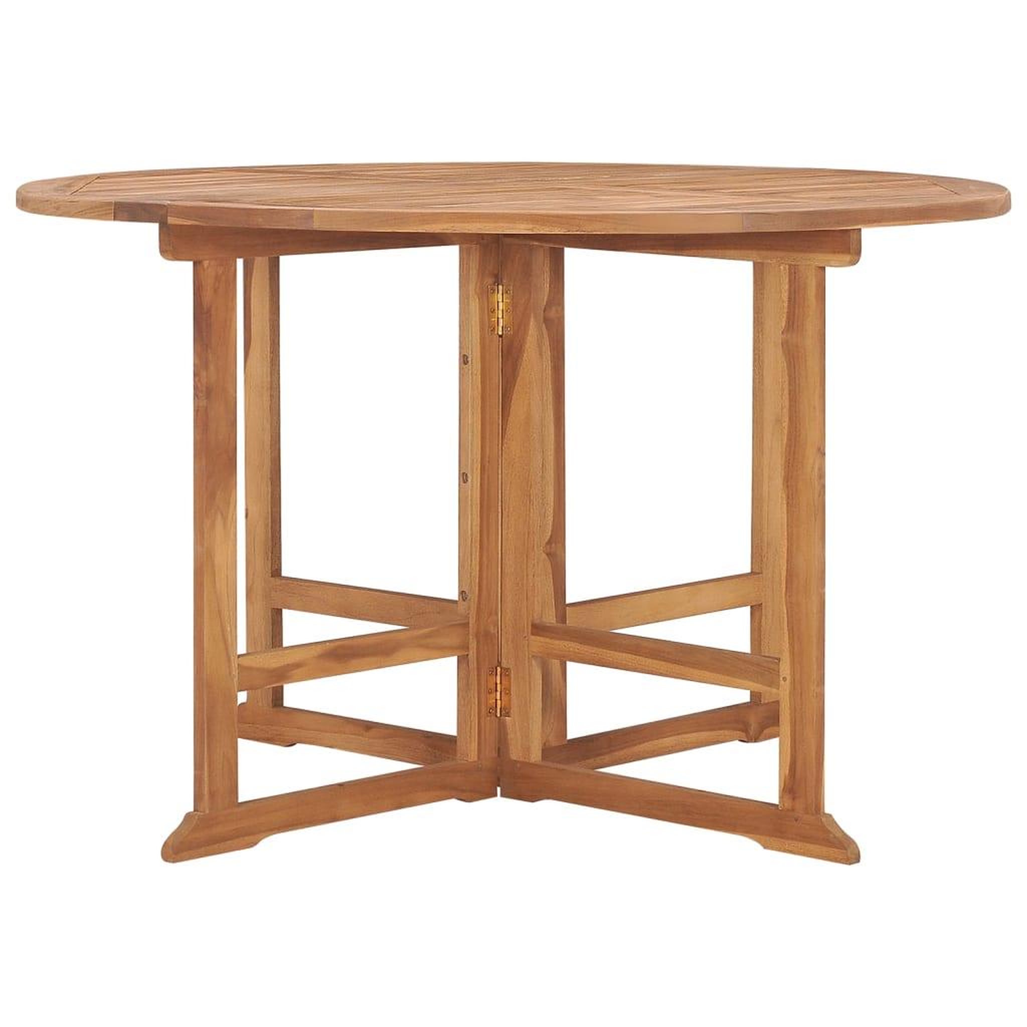 Voir la diapositive 2 : VIDAXL Table a dîner de jardin pliable Ø110x75 cm Bois massif de teck