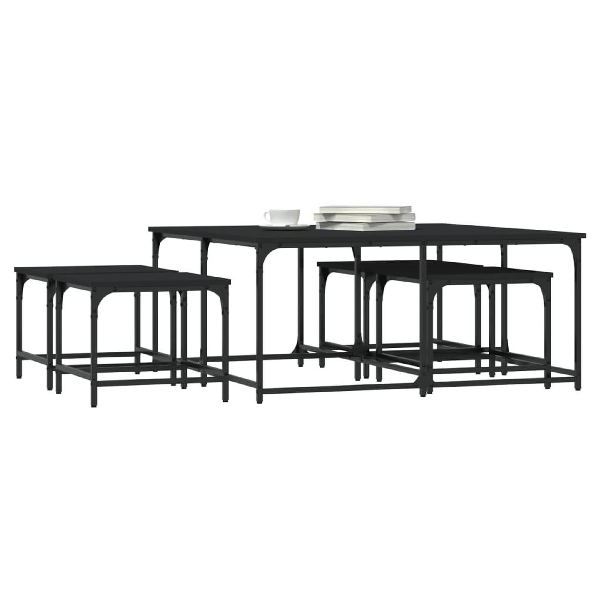 Voir la diapositive 3 : VIDAXL Tables basses gigognes 5 pcs noir bois d'ingenierie