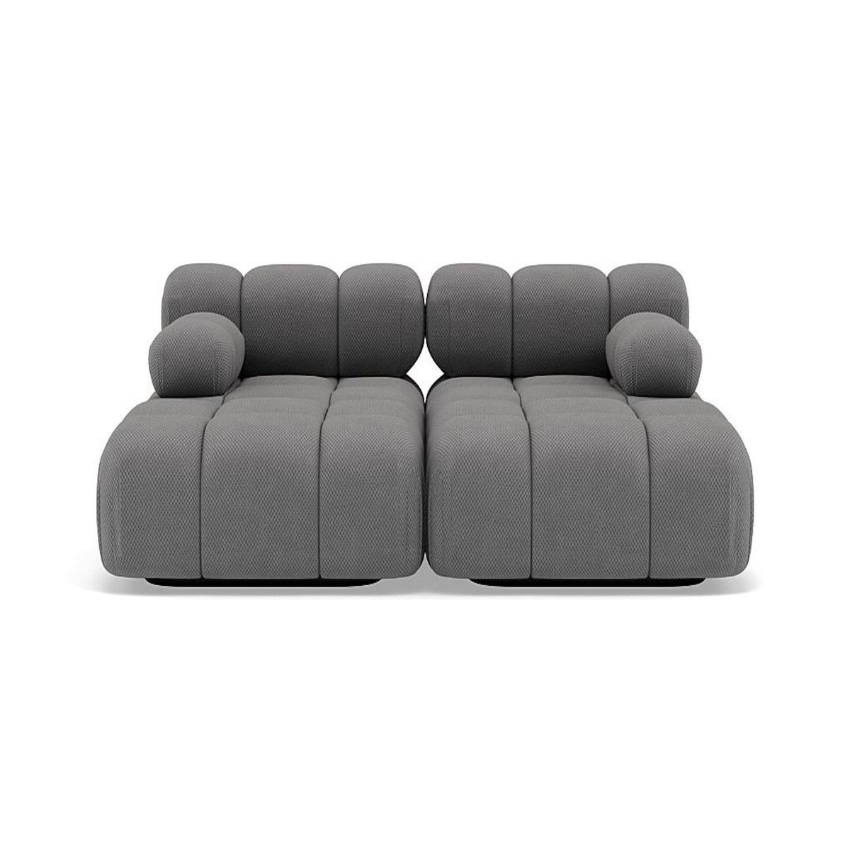 LISA DESIGN Ruby - canapé droit 4 places avec double méridienne - assise profonde - en velours texturé