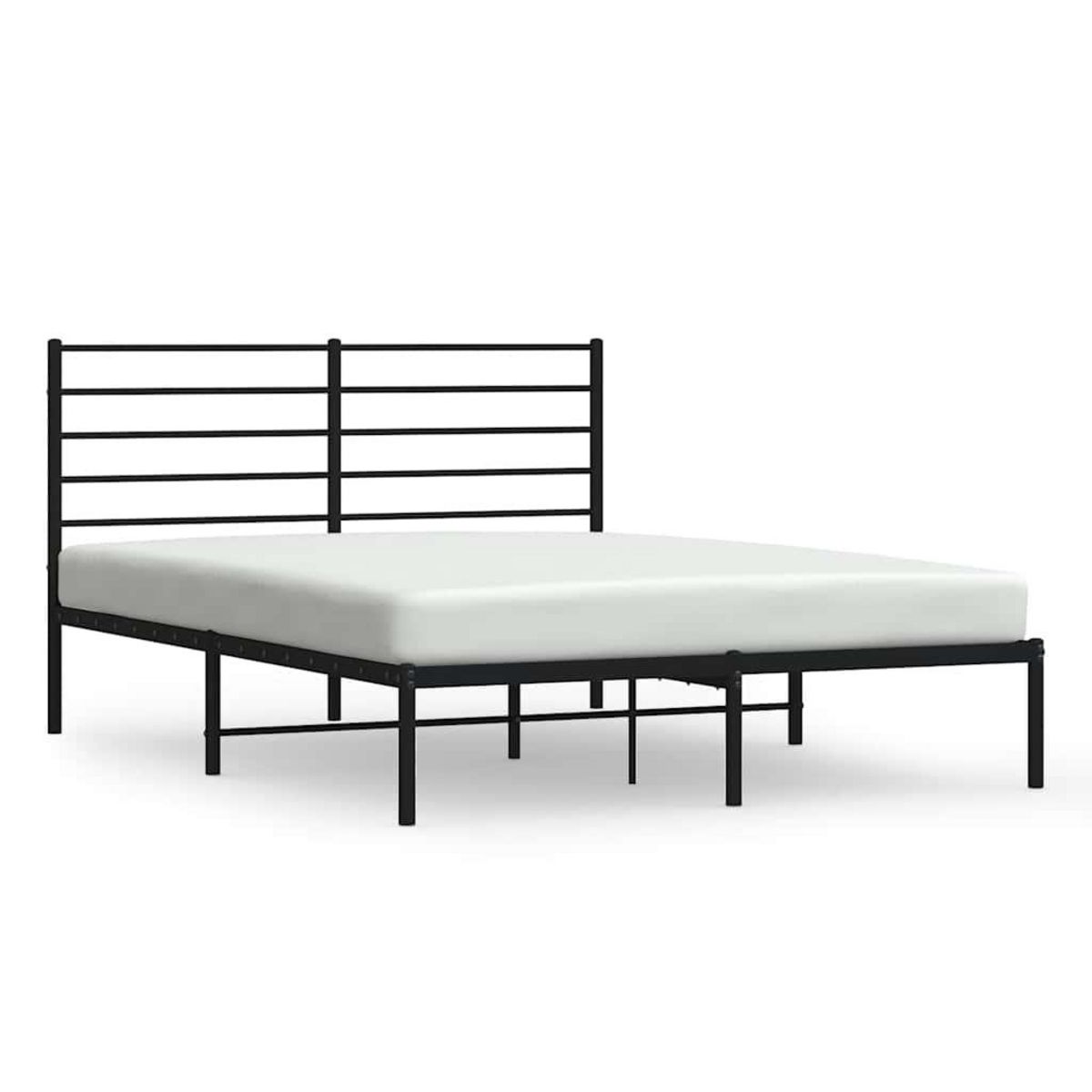 VIDAXL Cadre de lit metal sans matelas avec tete de lit noir 150x200cm