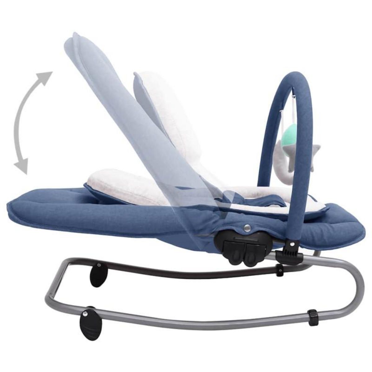 VIDAXL Transat pour bébé Bleu marine Acier