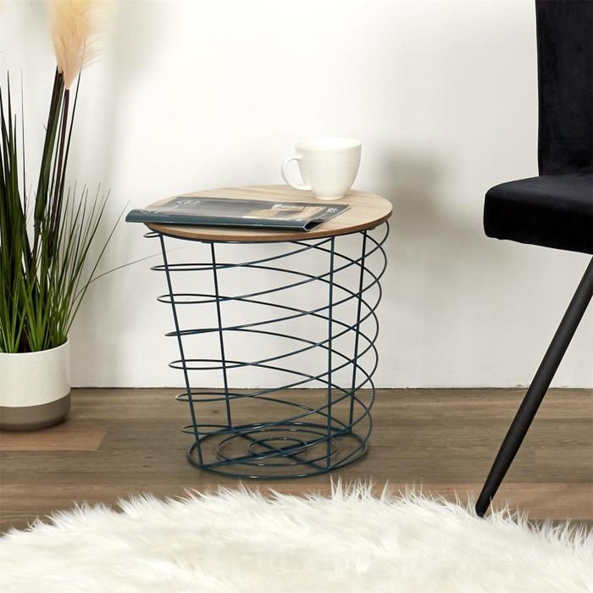 Voir la diapositive 5 : Paris Prix Table d'Appoint Design  Cyclone  40cm Bleu