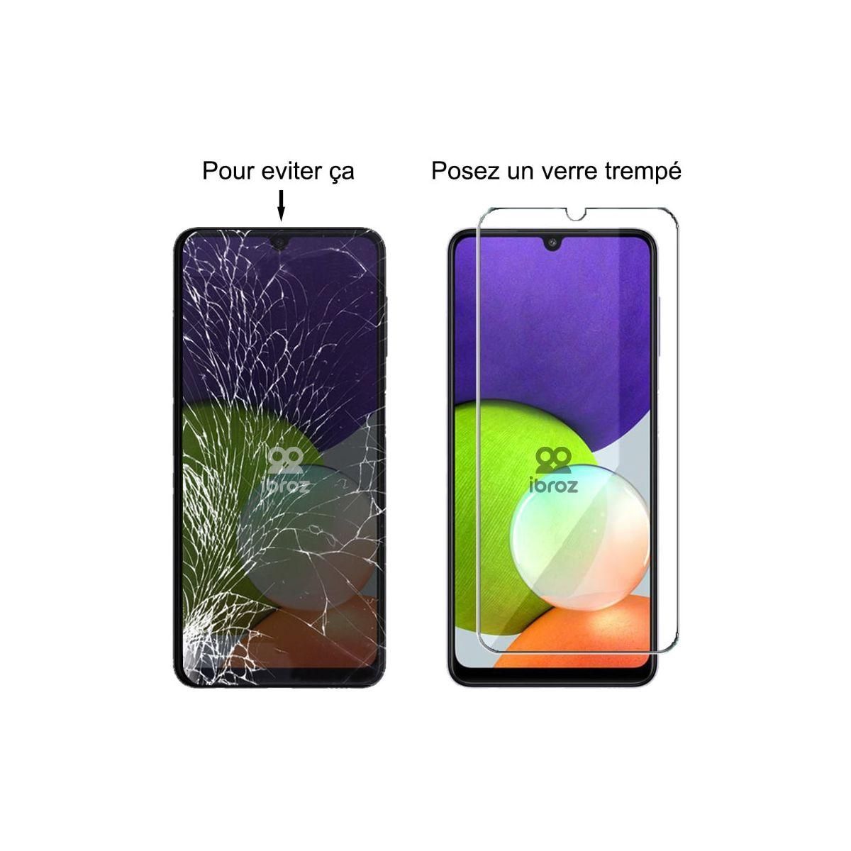 IBROZ Protège écran Samsung A22 4G Verre trempe x3