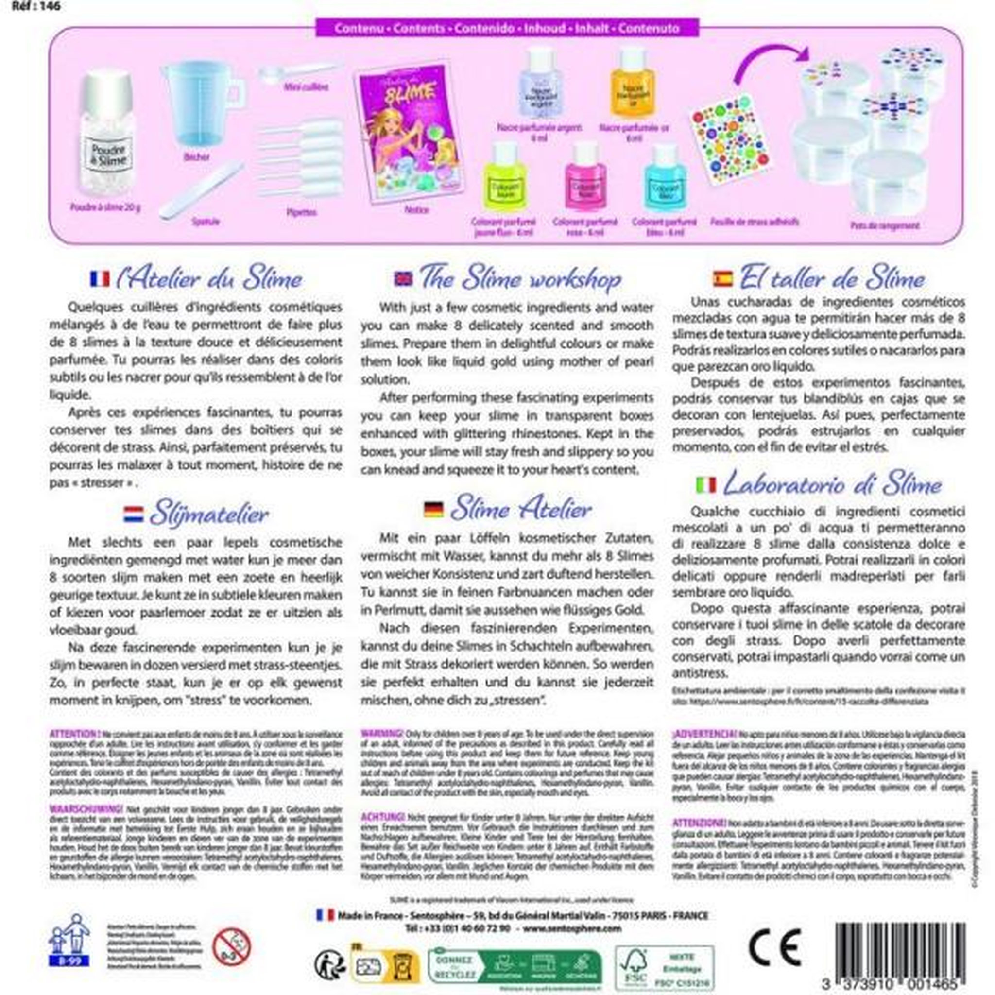 Voir la diapositive 3 : Sentosphere Kit loisir Créatif - SENTOSPHERE - L'atelier du Slime - Gomme D'origine Natuelle - Colorants Cosmétiques - Des 8 ans