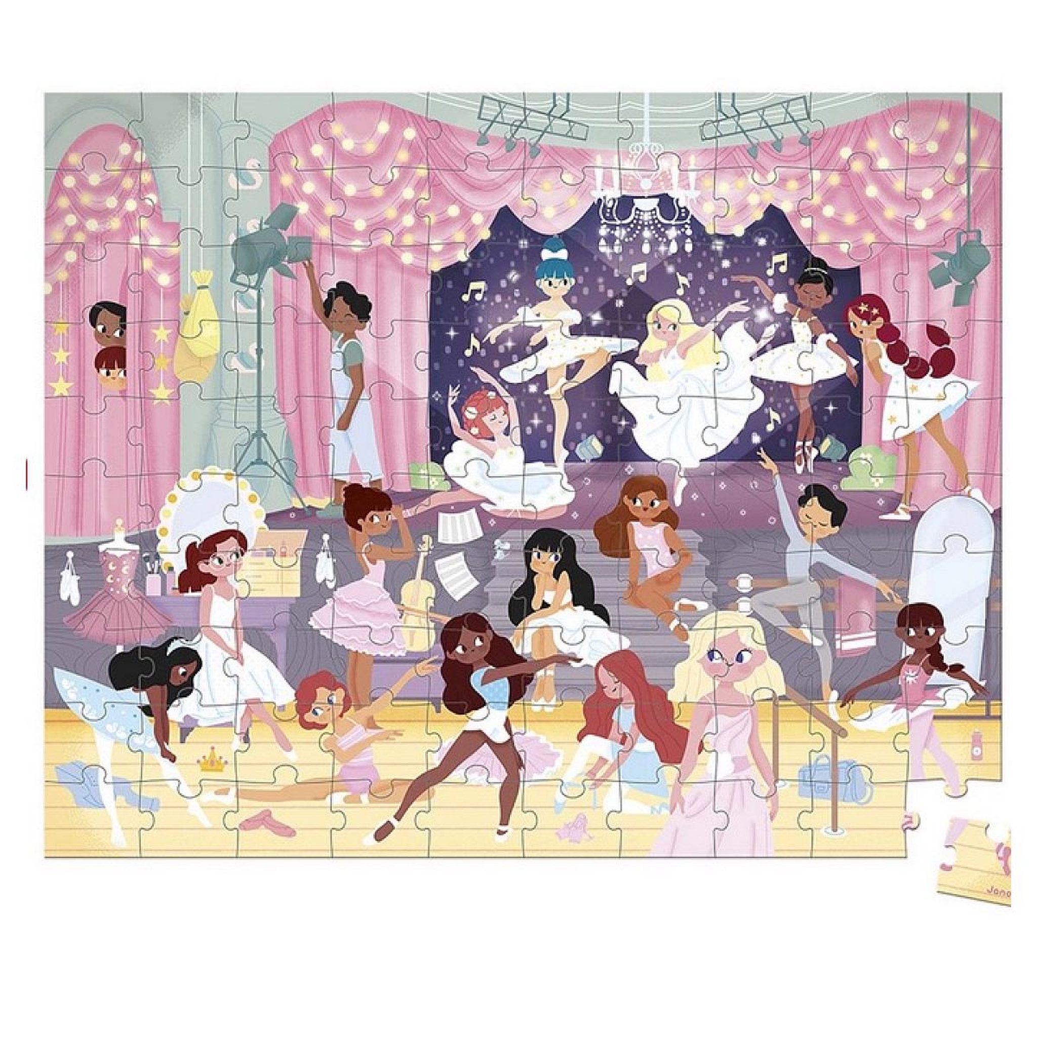 Voir la diapositive 2 : JANOD Puzzle 100 pieces Les danseuses