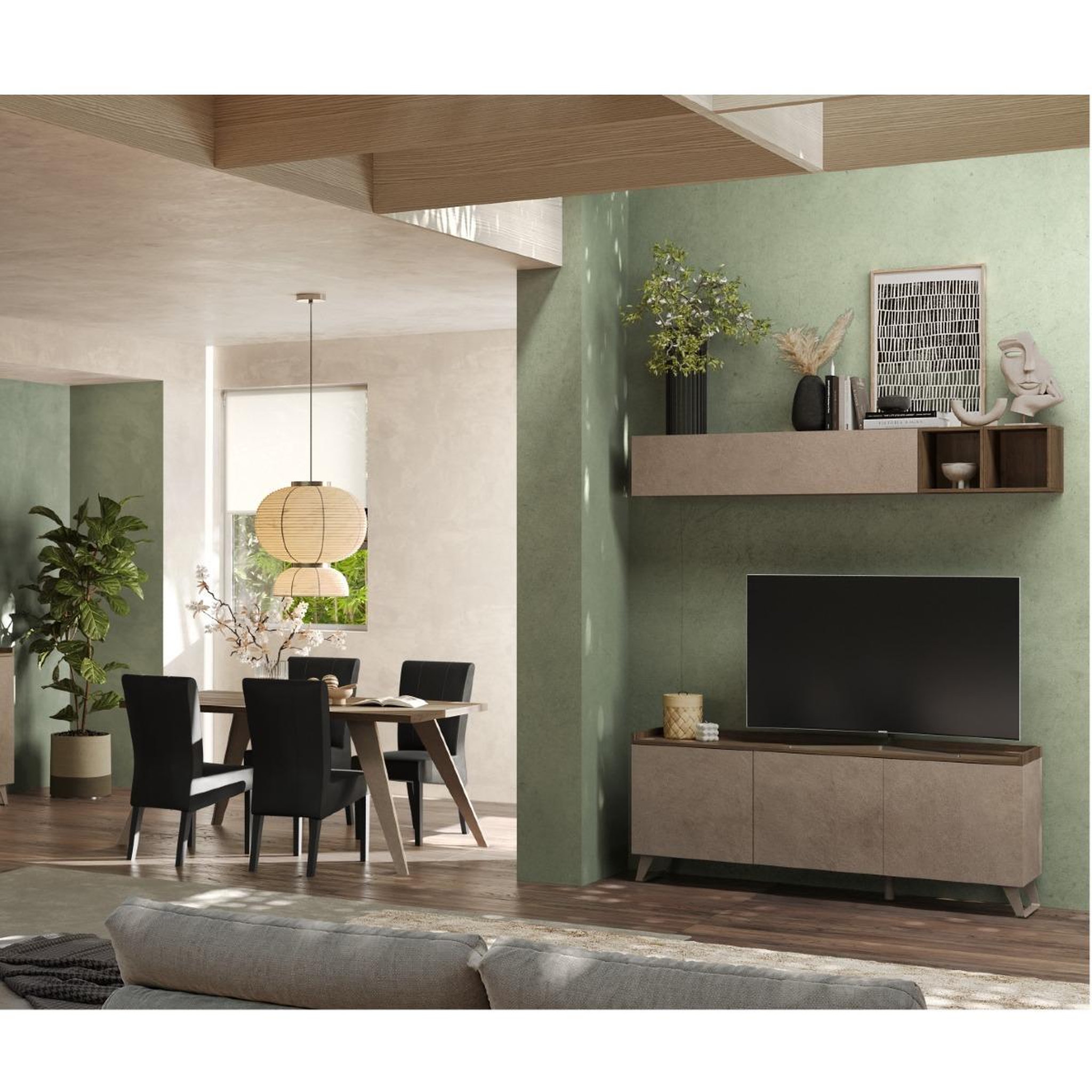 Voir la diapositive 3 : JLC KREATION Table à manger contemporaine pied métal 180cm RADOST
