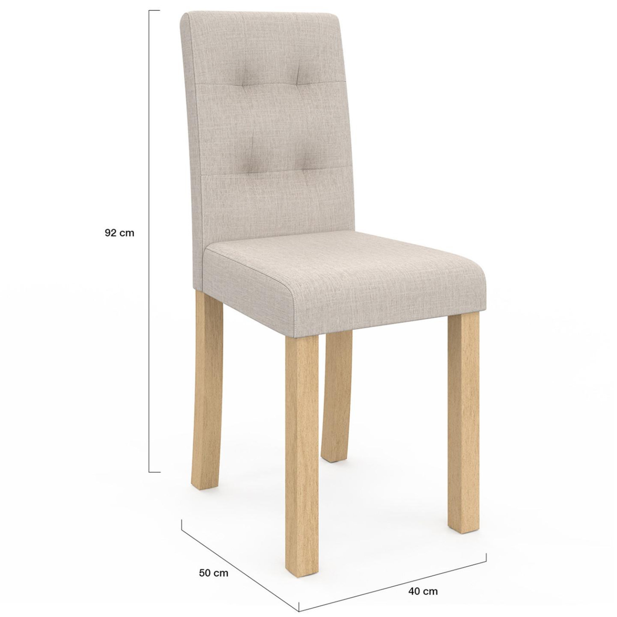 Voir la diapositive 5 : ID MARKET Lot de 6 chaises polga capitonnées beiges pour salle à manger