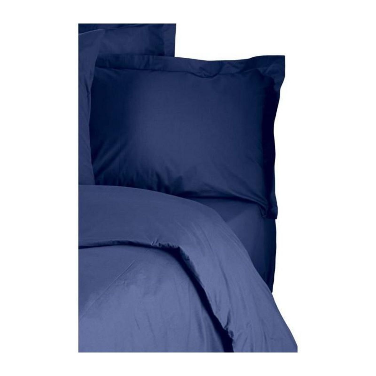 GENERIQUE Parure de lit - 1 housse de couette 220 x 240 cm + 2 taies d'oreiller 60 x 60 cm - 100% coton renforcé - Bleu