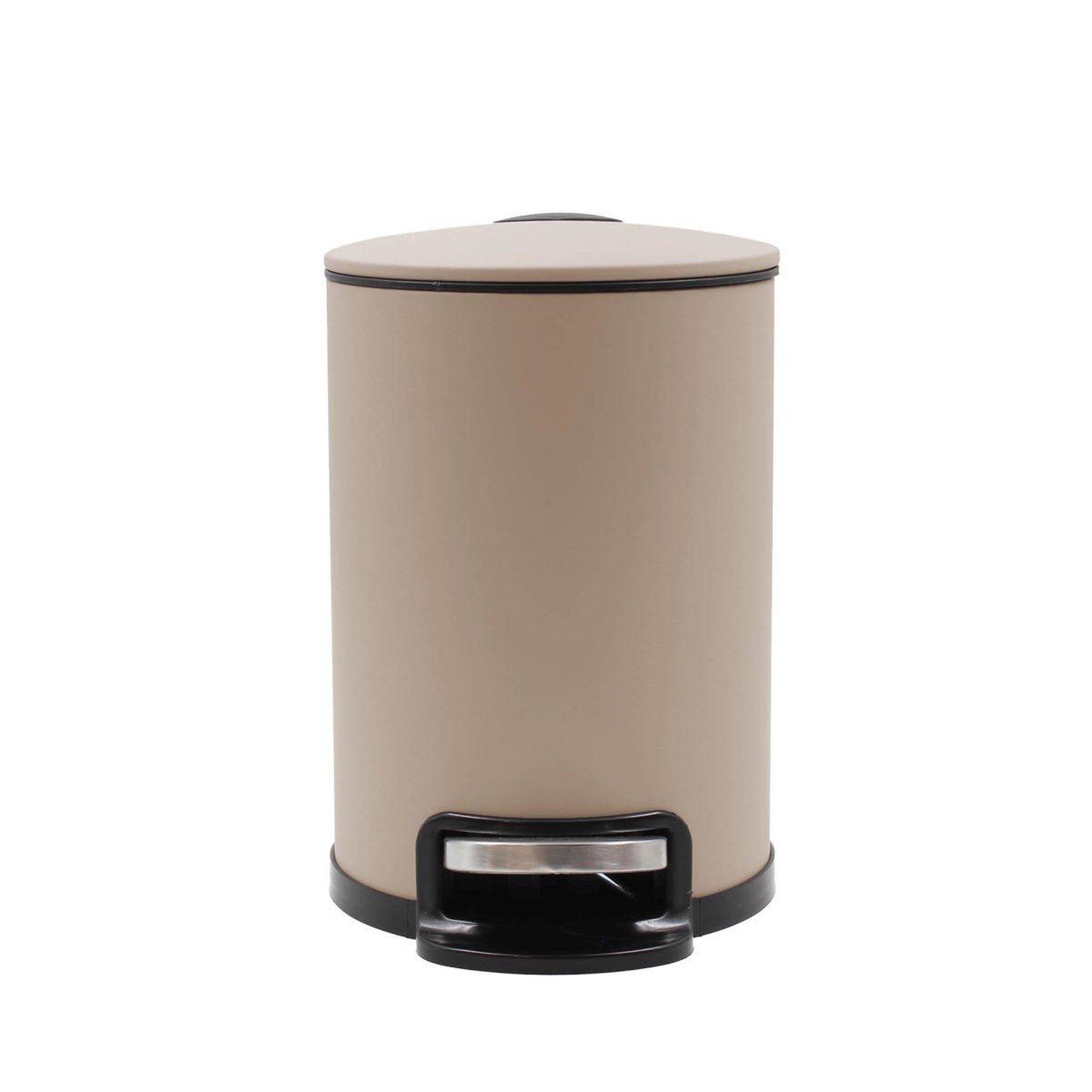 Voir la diapositive 2 : Douceur d'Intérieur Poubelle de salle de bain en métal  metaline  3l taupe